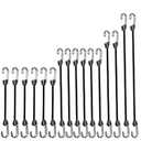 YELIER Mini Bungee Cords with Hooks. Versatile Outdoor Bungee Cord Set. Includes, 2inch, 4inch, 6inch, and 8inch, Totaling 16 Bungee Cords (16pcs, Black, Four Sizes)