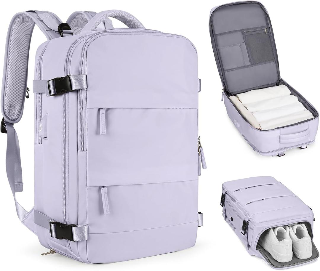 Carry On Backpack Personal Item Travel Backpack For Women Airline/Flight Approved Waterproof Sports Luggage Casual Daypack Small Hiking Backpack Purple, Standard