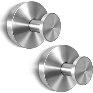 2 x 2026 Upgraded Drill-Free Suction Cup Hooks, Stainless Steel Suction Cup Hooks for Shower, Bathroom, Glass,Window, Hanging Towels - 2 Pack