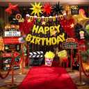 150pcs Movie Themed Birthday Party Decorations, Movie Night Birthday Decorations, Movie Theater Bday Decor Balloons Arch, Now Showing Popcorn Concessions Banner, Foil Balloons