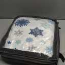 Viviland Micro Fleece Full Bed Sheet Set, Christmas Holiday Flannel-Like Polar Fleece Fitted Sheets with 15" Deep Pocket, Snowflake Printed Winter Velour Velvet Double Sheets & Pillowcase Set