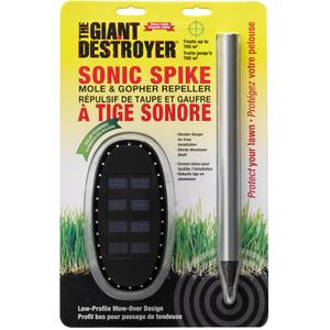 The Giant Destroyer Sonic Spike Mole & Gopher Repeller - Solar Powered Ultrasonic Animal Repellent Spikes - Repels Rodents from Lawn, Garden, & Home (1 Pack)
