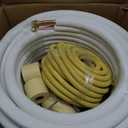 50ft Length Mini Split Line Set,1/4" 1/2" OD Copper Pipes Tubing and 3/8 White PE Thickened Insulated Coil with Flared Nuts for Mini Split Air Conditioner HVAC or Heat Pump System. (50Ft(1/4+1/2))