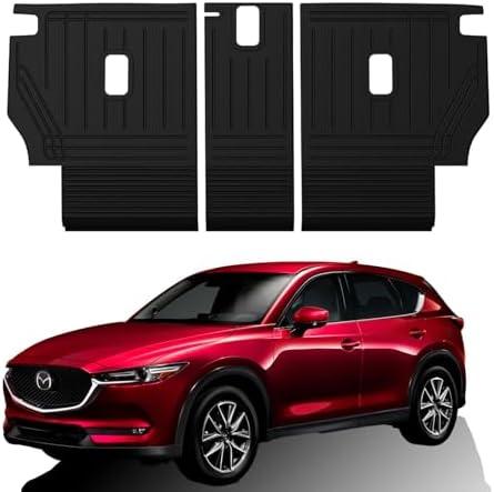 Ecarzo Backrest Mat Compatible with 2017-2024 2025 Mazda CX-5 Accessories TPE Back Seat Protector All Weather Waterproof 5-Seat Cargo Liner for 2024