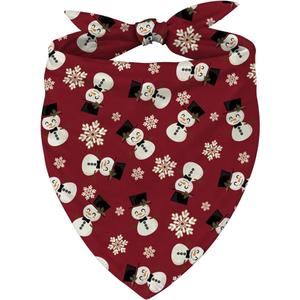 Christmas Dog Bandana, Stylish Snowflake Snowman Print Pet Scarf, Adjustable Comfortable Triangle Dog Scarf for Christmas Party, Winter Holiday Cute Dogs Costumes for Small and Medium Dogs