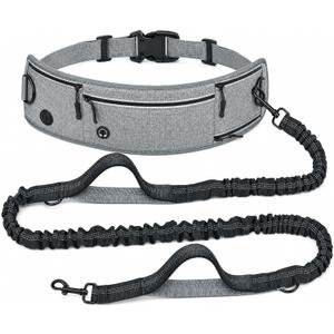 Thalirem Hands Free Dog Leash for Running Walking Jogging, Reflective Adjustable Waist Leash for Small Medium Large Dogs