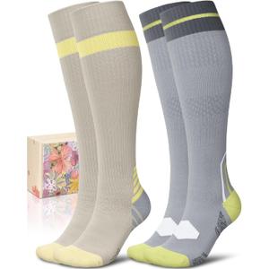 CTHH Cotton Compression Socks for Women 15-20mmHg Cute Knee High Socks Support for Running, Travel, Nurse, Pregnancy, Size: Small-Medium