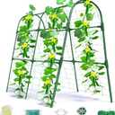 Cucumber Trellis for Raised Bed, U-Shape Garden Arch Metal Support for Climbing Plants, Metal Arch Plant Support Vegetables Trellis, Plant Support for Vine (Green, 31.5 * 30 * 47inch(L*W*H))