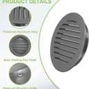 PATIKIL 9" Round Air Vent, Louver Grille Cover Aluminum Alloy Soffit Vent HVAC Ventilation for Ceiling Wall Roofing Bathroom Kitchen Garage Duct Shed Garage, Dark Gray
