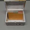 DRASTAR Index Card Holder, Index Card Organizer 3x5, Index Card Holder with Dividers for Desk, Index Card Storage Case, Note Card Box, Retro White