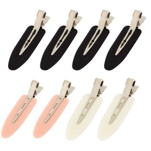 8Pcs No Bend No Crease Hair Clips- Styling Duck Bill Clips Alligator Hair Barrettes for Styling Sectioning, Small Gifts for Women Girls Salon Hairstyle Hairdressing Bangs Waves Makeup (Black, White, Pink)