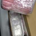 50 PACK Mini Cake Pans with Lids and Spoons, Rectangular Aluminum Foil Bread Pan, Mini Loaf Pans and Food Containers with Lids(Pink,6.8oz)