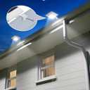 4 Pack White Solar Powered Gutter Lights Outdoor Decorative Waterproof 12 LEDs Yard Lamp for Lighting Fence, Railing, Outside Wall, Deck, Garden, Path, Backyard, Walkway, Patio, Holeless Installation