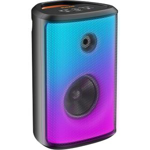 BUGANI Loud Bluetooth Speaker, 80W Portable Wireless Speakers with Punchy Bass and Loud Sound, LED Lights, 15H Playtime, IPX6 Waterproof, Support AUX/TF Card/USB, Big Party Speaker for Outdoor