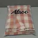 Alsoo Checkered Tablecloth Rectangle Gingham Table Cloth Washable Cotton Linen Fall Thanksgiving Buffalo Plaid Table Cover for Picnic Kitchen Dining Room, Orange and White, 60 * 75 inch