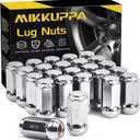 MIKKUPPA M14x1.5 Lug Nuts - Replacement for Chevy Silverado, Ford, GMC Aftermarket Wheel - 24pcs Chrome Seat Wide 23mm Closed End Bulge Acorn One-Piece Wheel Tire Lug Nut
