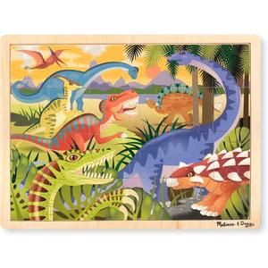 Melissa & Doug Dinosaurs Wooden Jigsaw Puzzle with Storage Tray (24 pcs)