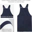 ELEZAY Aprons for Women with Pockets Plus Size Comfort Cross Back No Tie Cotton Linen Apron Pinafore (Blue, L)