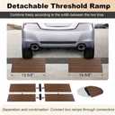 Ruedamann 2" Rise Modular Threshold Ramp for Doorways, 2200 lbs Capacity, Elegant Dark Wood Grain Door Threshold Ramp, Aluminum Non-Slip Door Ramps for Wheelchair, Walker, Scooter, Pets, 2 Pcs