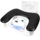 LIONVISON Arm Rest for Nails Tech U Shaped - Comfortable Manicure Nail Hand Rest Pillow Cushion, PU Leather Nail Armrest Stand for Acrylic Nail Art Tech, Quick Installation, Black