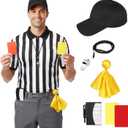 Striped Referee Shirt Halloween Costume Men's, Football Soccer Sports and Halloween Cosplay (The White Stripes)