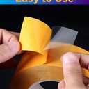 Ultra-Thin Clear Double Sided Adhesive Tape 2 Inch x 85FT Heavy Duty Two Side Strong Sticky Mounting Tape, for DIY Arts & Crafts, Rug Non-slip, Anti Cat Scratch, Paste Wall Decoration, CNC Woodworking