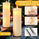 Gerrii 4 Pack 15" x 4" Large Outdoor Flameless LED Candles with Remote