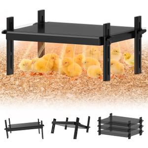 Large Brooder Plate for Chicks, 15"x 12.6" for 20 Baby Chicks, 49W Radiant-Heat Waterproof Chick Brooder Heating Plate with Adjustable Height & Angle, Chicken Brooder Heater/Warmer for Small Poultry