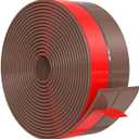 【2026 New Upgrade】 Wide Silicone Weather Stripping Door Seal with Strong Adhesive 2" x 20 ft, Draft Stopper Tape for Door Frame, Side and Bottom Gaps Strip for Glass Shower, Brown