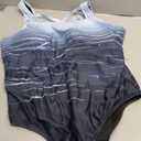 Eytino Plus Size Swimsuit for Women Back Crisscross Sports Tummy Control One Piece Bathing Suits(1X-5X) (3X, Tie Dye Gray)