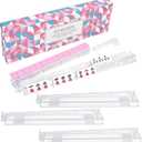 Non-Slip Mahjong Racks with Pushers, 4-Pack Clear Acrylic Racks, American Mahjong Accessories, Gift-Ready Mahjong Gifts (Clear)