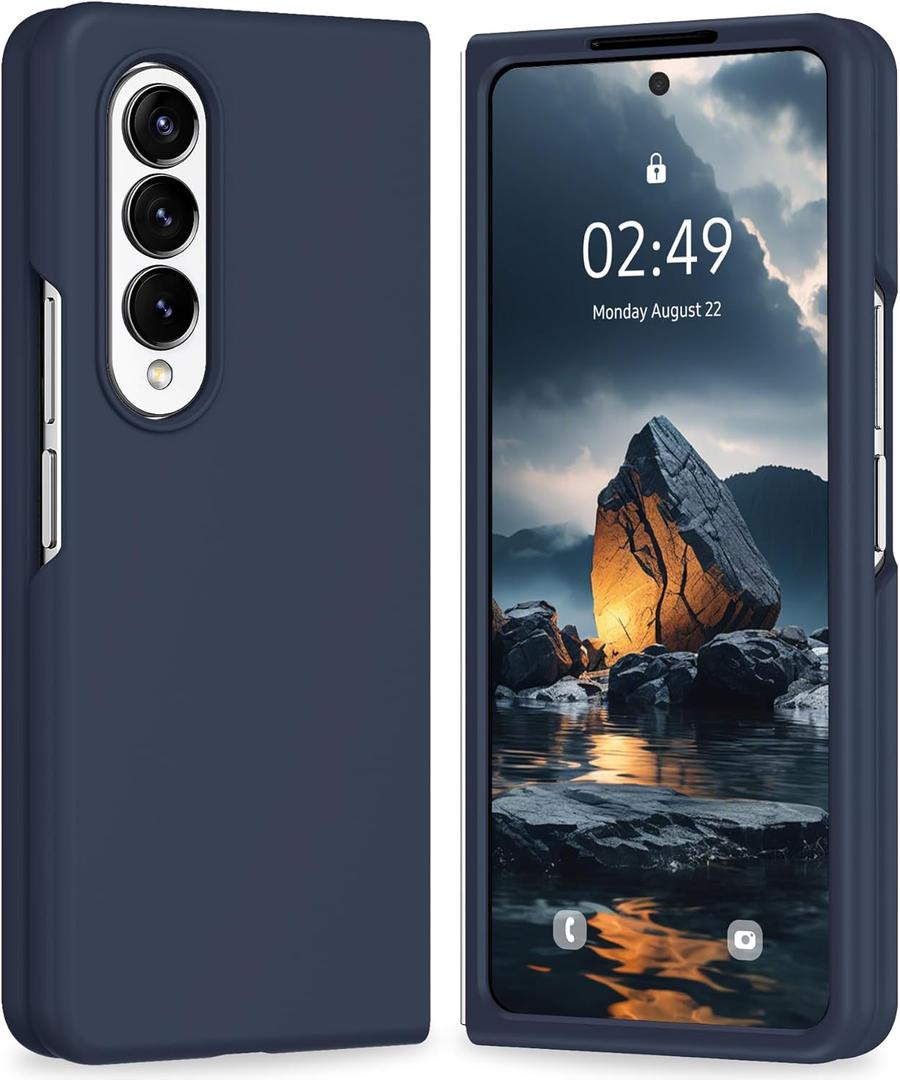 case for Samsung Galaxy Z Fold 4 5G Case, Liquid Silicone Case for fold 4 Silicone case Hard PC Soft Silicone Gel Rubber Bumper Galaxy z fold 4 Slim case, Midnight Blue case for Samsung Galaxy Z Fold 4 5G Case, Liquid Silicone Case for fold 4 Silicone case Hard PC Soft Silicone Gel Rubber Bumper Galaxy z fold 4 Slim case, Midnight Blue