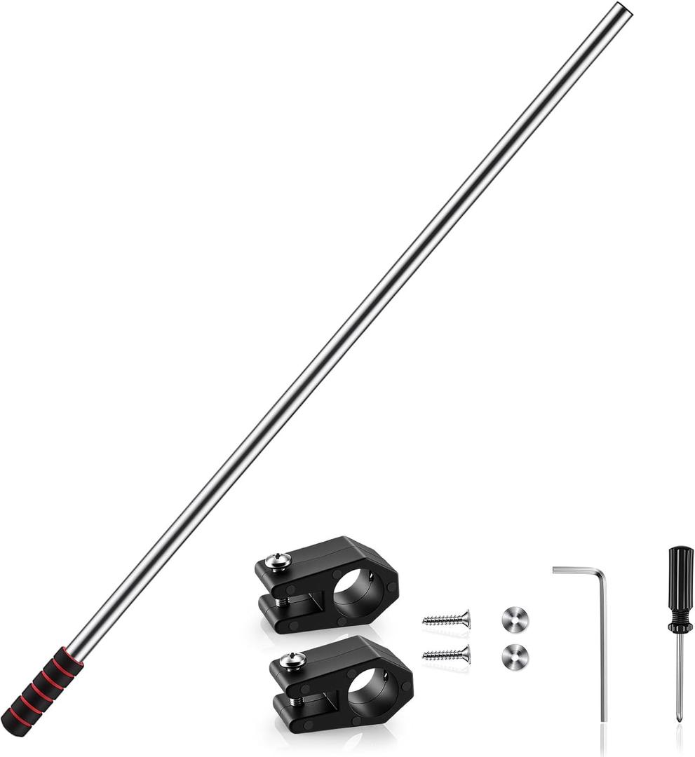 Boat Flag Pole 46", Heavy Duty Stainless Steel Marine Flag Pole with Non-Slip Grip, 7/8" Diameter Flagpole with Mounting Clamps for Boat, Yacht, Truck Bed, Kayak, RV