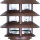 NUVO SF76/633 One 2 Louver Hood Outdoor Pagoda Landscape Pathway Light, 3 Tier-Small, Old Bronze