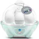 Elite Gourmet Easy Electric 7 Egg Capacity Soft, Medium, Hard-Boiled Cooker Poacher, Scrambled, Omelet Maker with Auto Shut-Off and Buzzer, BPA Free (Mint)