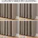 Taupe Brown 105 Inch Curtains Neutral Linen Semi Sheer Bronze Grommet Non-See-Through Drapes Farmhouse Boho Shabby Chic Window Floor To Ceiling Curtains 105 Inches Long 2 Panels Set for Living Room