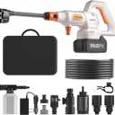 Cordless Portable Washer, 1200 PSI Battery Operated Washer with Brushless Motor, Battery, 23FT Elastic Hose, 3 Level Adjustable; Handheld Washer for Car, Home, Patio, Driveway (Frost White)