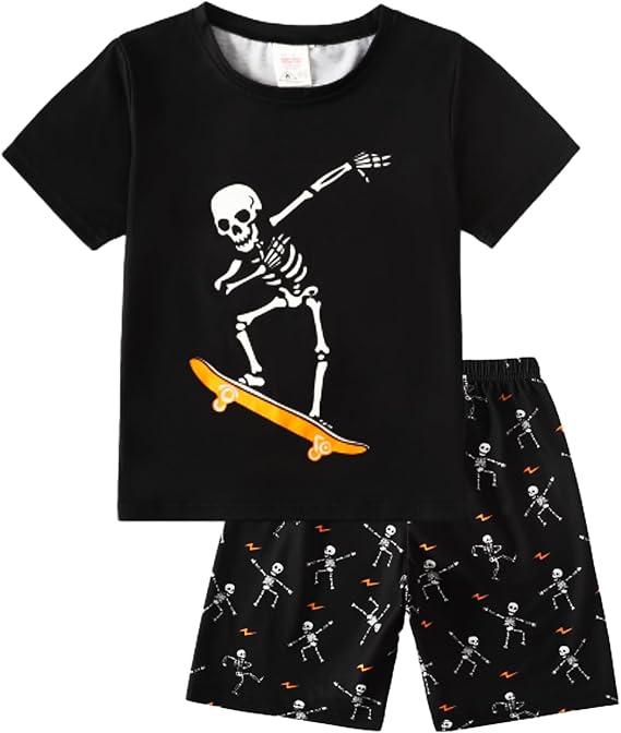 MyFav Boys Pajamas Sets Glow in Dark Skull Sleepwear Kids size 11/12Y