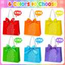 Kolldenn 24 Pack End of School Year Gift Bag with Handles Ribbon Rainbow Party Favors for Last Day of School Birthday Party Supplies (Elegant Style)