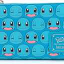 Loungefly x Pokemon Squirtle Faces Faux-Leather Flap Wallet (Blue, One Size)