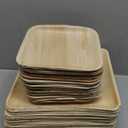 Chic Leaf Compostable & Biodegradable Palm Leaf Disposable Bamboo Plates - Disposable Party Plates for Appetizers - Camping Essentials - Reusable Party Supplies (10 & 7 Inch Square)