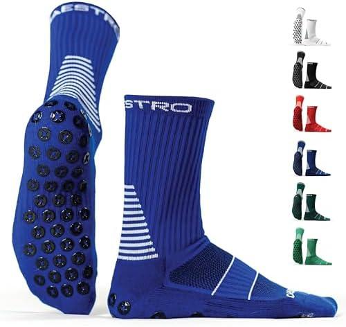Men's Anti-Slip Soccer Socks, Non Slip Football/Basketball/Sports Grip Socks, Large