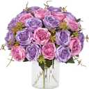 MARTINE MALL 2 Packs Peonies Artificial Flowers, Dark Pinkish-Purple Artificial Peonies, Silk Peonies Flowers Fake Peonies Artificial Flowers Peonies Bouquet for Centerpiece Table Wedding Home Decor