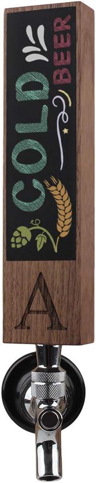Chalkboard Kegerator Tap Handle for Kegerator with Monogrammed A, Perfect For Home Bar, Laser Engraved Wood Tap Handles, Beer Lover Gift, 8 Inch Tall Walnut Wood