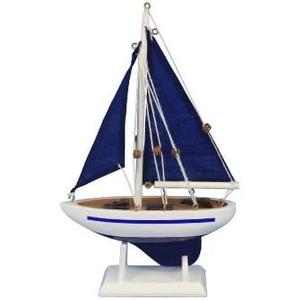 Pacific Sailer Blue - Blue Sails 9" - Model Sailing Boat - Sailboat Decoration