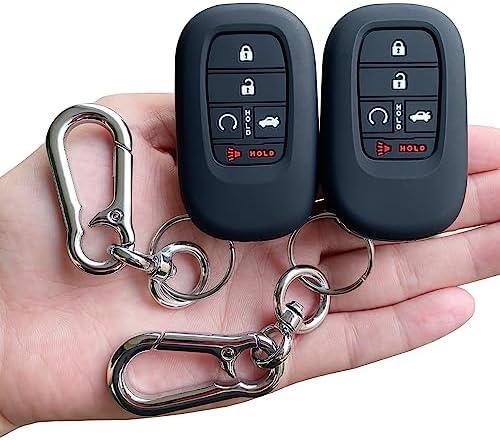 TANDRIVE Key Fob Cover for (5 Buttons) Honda 2026 2025-2022 Civic Accord CR-V HR-V Pilot and 2026 Passport, Silicone, 2-Pack, Black