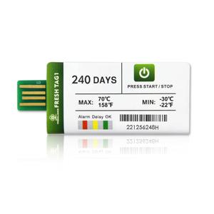 Freshliance 10pack Temperature Data Logger USB Disposable Temperature Recorder with 30000 Points, Auto PDF CSV Reports High Accuracy 240days Single Use for Frozen Transportation Cold Chain Fresh Tag 1