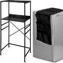 Weysat Dorm Essentials 1 Pcs Mini Fridge and Microwave Stand for Dorm 1 Pcs Mini Fridge Organizer Over the Refrigerator Storage Organizer for Home Office School Kitchen(Black), 53.1 x 23.6 x 15.7 inches