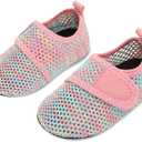 JIASUQI Baby Boys and Girls Barefoot Swim Water Skin Shoes Aqua Socks for Beach Swim Pool (Pink)
