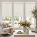 Natural Linen Cordless Roller Shades Light Filtering Blinds 30" W x 72" H